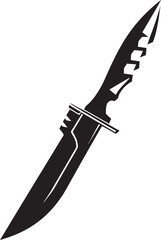 Ink Infiltrator Contemporary Black Combat Knife Graphic Shadow Sabre Chic Vector Blade Element
