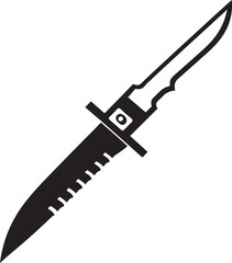 Gothic Guardian Sophisticated Black Combat Knife Design Silent Stalker Minimalistic Vector Knife Icon