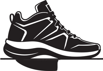 Shadow Sprint Stylish Abstract Shoe Design Ink Athlete Contemporary Vector Sports Icon