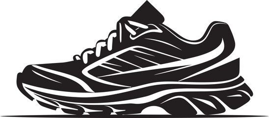 Silent Strider Minimalistic Vector Shoe Design Mystic Sprint Intriguing Black Sports Shoe Graphic