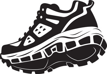 Mystic Marathon Intriguing Sports Shoe Graphic Ebony Endurance Refined Black Vector Shoe