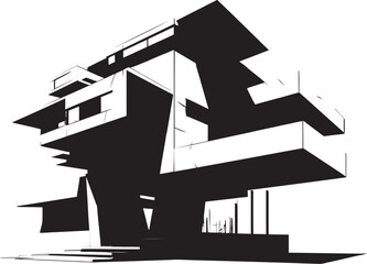 Ink Impressions Contemporary Vector Structures Midnight Marvels Chic Black Icon