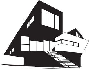 Silent Symmetry Minimalistic Vector Symbols Shadowed Skylines Modern Black Structures