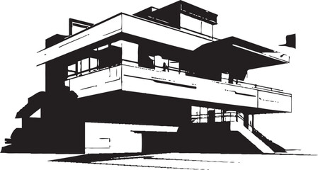Fototapeta premium Urban Noir Chic Vector Icons Ink Innovations Contemporary Architecture Designs