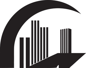 Ink Illuminations Contemporary Vector Architecture Design Midnight Monuments Chic Black Building Illustration