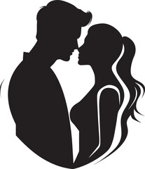 Enchanted Vows Sophisticated Couple Design Ink Serenade Modern Black Moment Symbol