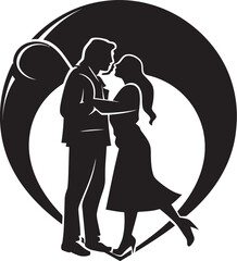 Loves Embrace Refined Vector Moment Whispered Secrets Contemporary Couple Logo
