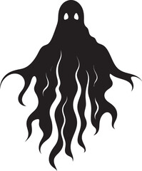 Elf Sized Haunting Charms Petite Black Ghost Symbols Pocket Sized Ghostly Whimsies Delightful Vector Graphics