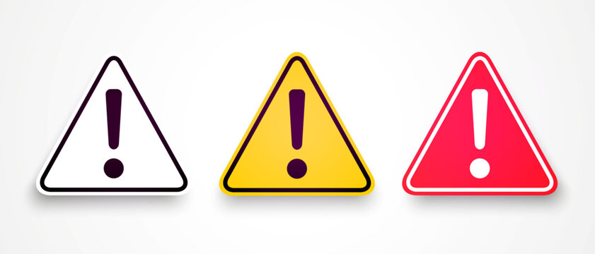 Set Of Triangel Shaped Warning Signs 