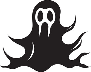 Petite Phantom Pals Adorable Black Ghost Symbols Itty Bitty Ghostly Adventures Quirky Vector Graphics