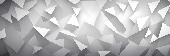 An abstract geometric background with a pattern of gray and white triangles and parallelograms forming a 3D effect.