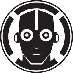 Cybernetic Sentinel Vector Robot Face Futuristic Fusion Black Cyberrobot Head