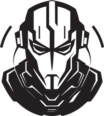 Electronic Enigma Futuristic Robot Head Robotic Rhapsody Black Cybernetic Face