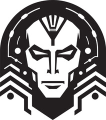 Circuitry Conductor Vector Robot Face Design Cybernetic Sentinel Futuristic Head Icon