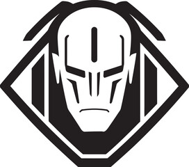 Cybernetic Visionary Black Robot Face Icon Circuitry Conductor Vector Cyberrobot Head Symbol