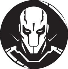Mechanical Monarch Black Robot Face Design Techno Triumph Vector Cyberrobot Head Icon