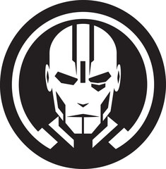 Futuristic Fusion Black Robot Face Design Metallic Maestro Vector Cyberrobot Head Icon