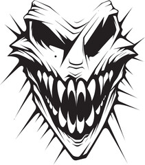 Shadowed Snarl Black Iconic Mouth Diabolic Grin Sinister Evil Jaw