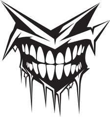 Obraz premium Devilish Snarl Sinister Iconic Jawline Abyssal Grin Black Evil Creature Mouth