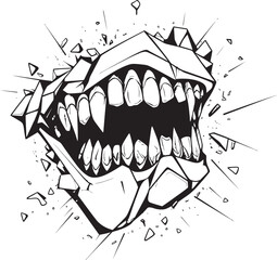 Demons Grin Sinister Iconic Bite Malevolent Jaws Black Sinister Evil Jaw