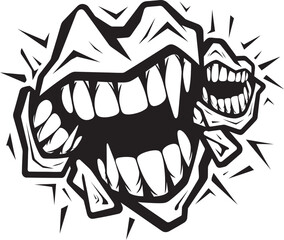 Infernal Snarl Sinister Iconic Jaw Demons Bite Black Sinister Evil Grin