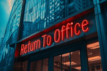 Fototapeta premium return to office sign welcoming employees back to the office. Signaling the end of work from home