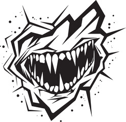 Diabolic Snarl Black Wicked Jaw Graphic Abyssal Bite Sinister Devils Jawline Icon