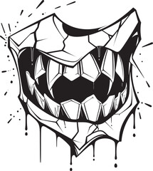 Dreadful Maws Sinister Creature Mouth Design Wicked Bite Black Jaw Vector Icon