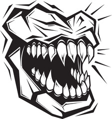 Cursed Jaws Evil Jaw Design Element Diabolic Grin Sinister Vector Mouth