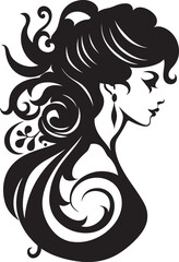 Enigmatic Elegance Floral Face Vector Design Midnight Whispers Black Floral Face Graphic