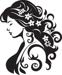 Enchanted Noir Floral Face Design Midnight Serenade Black Floral Face Icon