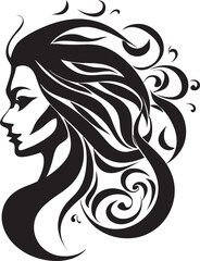 Blossom Noir Floral Face Vector Icon Shadowed Whispers Black Floral Face Element