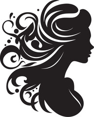 Enigmatic Muse Black Floral Face Vector Noir Bloom Beauty Floral Face Profile Icon