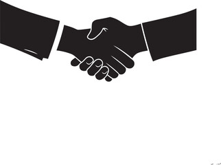 Mutual Accord Vector Handshake Icon in Noir Monochrome Unity Black Handshake Graphic Design