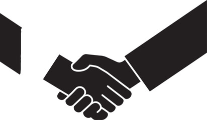 Formal Accordance Black Handshake Icon Design Bond of Alliance Handshake Graphic in Black Vector