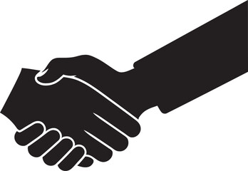 Monochrome Unity Black Handshake Graphic Design Inked Harmony Iconic Handshake Symbol in Black