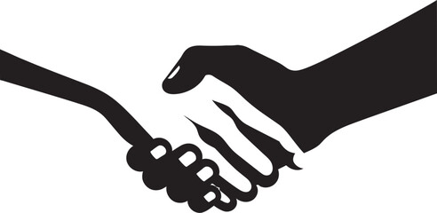 Formal Alliance Vector Handshake Graphic Bond of Unity Black Handshake Design