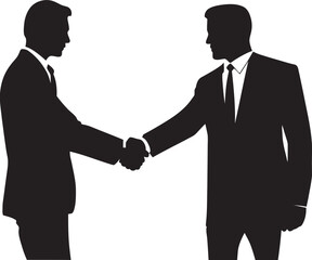 Fototapeta premium Mutual Concordance Black Handshake Graphic Monochrome Solidarity Vector Handshake Design