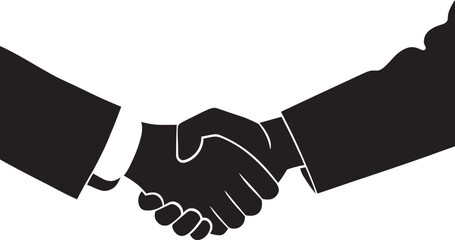 Unity Accord Vector Handshake Symbol Mutual Concordance Black Handshake Graphic
