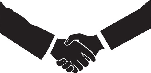 Alliance Compact Black Handshake Graphic Unity Harmony Vector Handshake Design