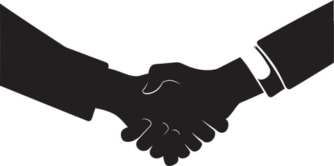 Bond of Unity Black Handshake Icon Concordance Pact Vector Handshake Design