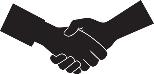 Unity Harmony Vector Handshake Icon Mutual Concordance Black Handshake Design