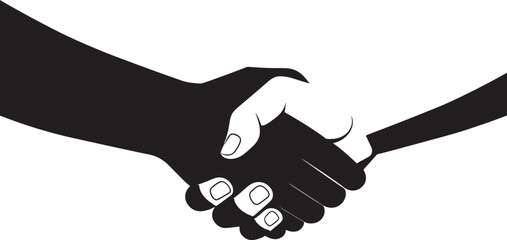 Monochrome Accordance Vector Handshake Graphic Solidarity Compact Black Handshake Icon