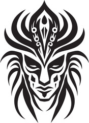 Polynesian Princess Black Tribal Woman Icon Island Essence Vector Hawaii Tribal Woman Silhouette