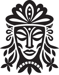 Island Majesty Vector Tribal Woman Iconic Design Tribal Essence Black Tribal Woman Graphic Element