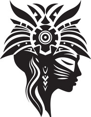 Island Majesty Black Tribal Woman Graphic Tribal Legacy Vector Hawaii Woman Design