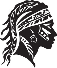 Oceanic Essence Vector Hawaii Woman Symbol Island Harmony Black Tribal Woman Graphic