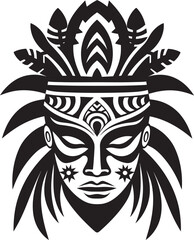 Pacific Goddess Vector Tribal Woman Symbol Black Sands Beauty Hawaiian Woman Icon Design