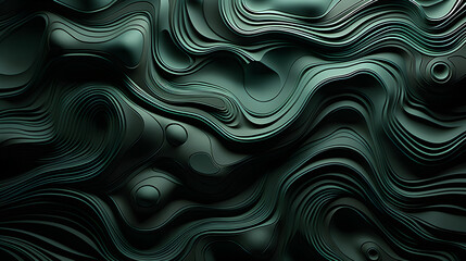 vibrant monochrome green, thin lines in the style of a topographical map