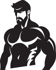 StrengthSphere Logo Black Fitness Icon FitForge Design Vector Fitness Man Design